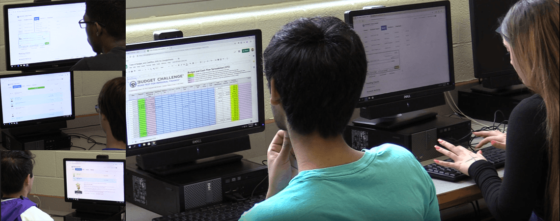 Students playing Budget Challenge Students playing Budget Challenge